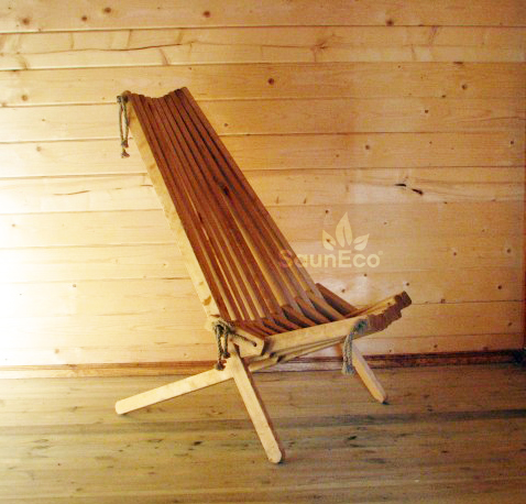 Folded Wooden Chair For Your Sauna Or Garden - 100% Handwork