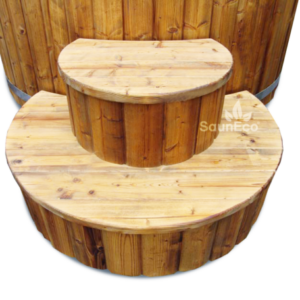 Wood Stairs For Hot Tub From Sauneco